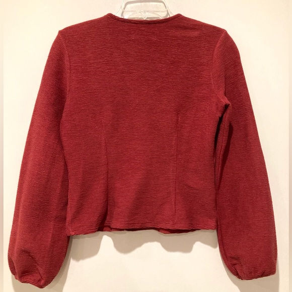 Madewell Texture & Thread Button-Wrap Top, Size S, Red (Rust)/Burnt Orange - Picture 13 of 13